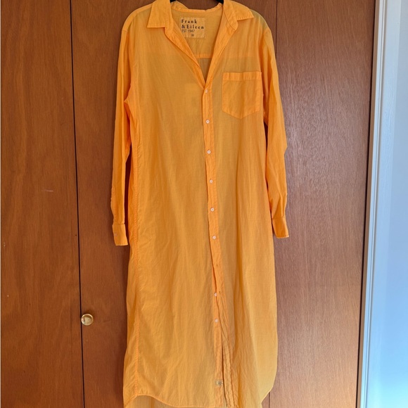 NWT FRANK & EILEEN rory woven long dress in honeysuckle organic voile - Picture 2 of 5